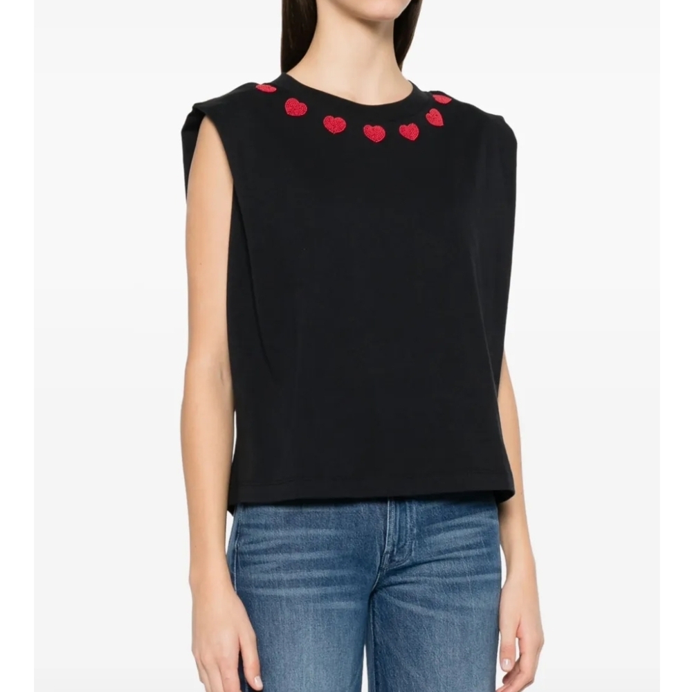 FARM Rio Black Muscle Tee with Red Heart Accents - Picture 3 of 13